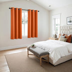 MIULEE Fall Blackout Curtains for Bedroom 2 Panels 40 x 45 Inch Long Orange | - Image 6