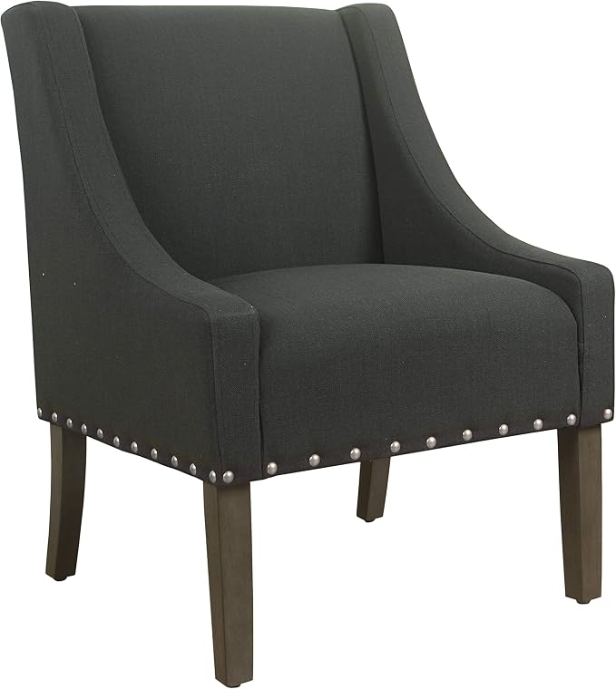 Homepop Home Decor | Upholstered Classic Swoop Arm Accent Chair | Accent Chairs by HomePop