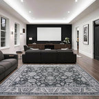 Area Rug for Living Room, 8x10 Area Rugs Washable, Retro Floral Non-Slip Carpet - Image 7