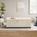 GRAINELL Storage Ottoman Bench, Upholstered Tufted Bedroom Bench by Unknown