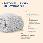 L'AGRATY Chunky Knit Throw Blanket - Image 2