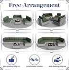 KIGOTY Patio Furniture Set, 7 Pieces Modular Outdoor Sectional Sofa, PE Rattan - Image 6