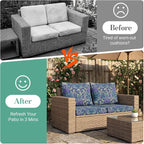 4Pcs Patio Cushion Covers Stretch Outdoor Furniture Protector Slipcovers | - Image 4