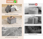Modern Cube Storage Ottoman, Chenille Ottoman Foot Stools, Ottoman Footstool - Image 6