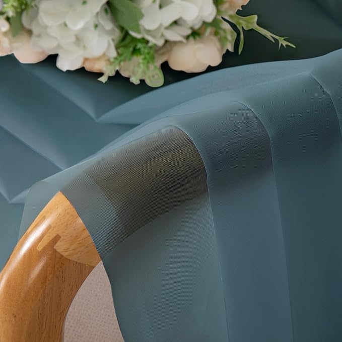 Sheer Curtains, 63 inch Length Set of 2, Rod Pocket Light Weight Voile Curtains - Image 5