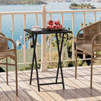 HOOBRO Folding TV Tray Tables, Industrial Snack Desk - Image 5