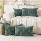 Set of 4 Teal Green Decorative Throw Pillow Covers 24x24 Inch Corduroy Pillow - Image 7