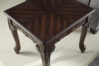Roundhill Furniture Traditional Ornate Detailing Wood End Table, Dark Cherry - Image 5