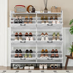 BORNOON Shoe Cabinet with 6 Flip Drawers Narrow Shoe Storage Cabinet Organizer - Image 7