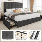 Allewie Upholstered Full Size Platform Bed Frame - Image 6