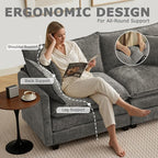 113” Modular Sectional Sofa, L Shaped Cloud Couch - Image 6