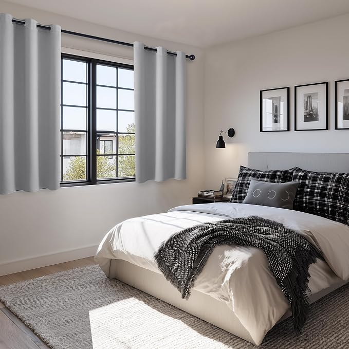 Short Blackout Curtains for Bedroom, 42 x 45 Inch | Thermal Insulated & Light - Image 6