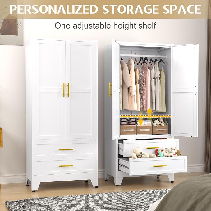 GAIOUS Metal Wardrobe Cabinet - Image 3
