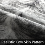 Western Faux Cowhide Rug, Animal Cow Hide Rug, 6.2 x 5.2 Ft Black | Premium - Image 6