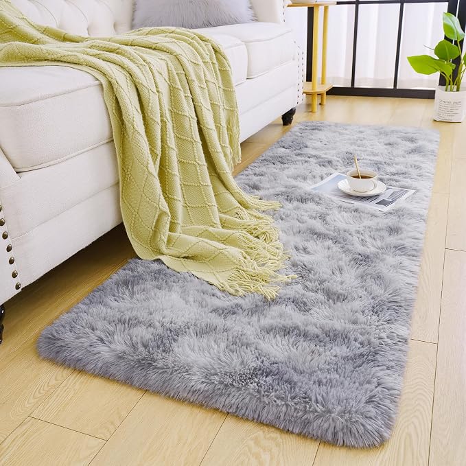 Chicrug Soft Runner Rug for Bedroom Living Room Plush Fluffy Rugs 2x6 | Shag - Image 4