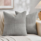 Fancy Homi 2 Packs Grey Samll Decorative Throw Pillow Covers 12x12 Inch by Fancy+Homi