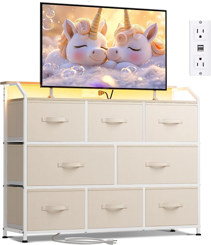 WLIVE Led Dresser for Bedroom, TV Stand for Bedroom by WLIVE