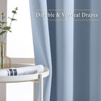 NICETOWN Blackout Vintage Blue Curtains 84 inches Long, Grommet Room Darkening - Image 5