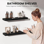 Fun Memories 16 Inch Floating Shelves Wall-Mounted, Engineered Wood Wall Shelves - Image 5