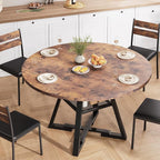 Jocoevol Round Dining Table for 4, Kitchen Dining Room Circle Dinner Pedestal - Image 4