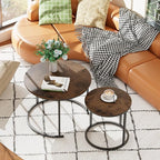 aboxoo Coffee Table Nesting Round Table Set of 2 Side Table - Image 3
