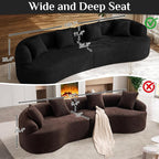 131" Oversized Sectional Sofa for Living Room, Modern Luxury Plush Chenille - Image 5