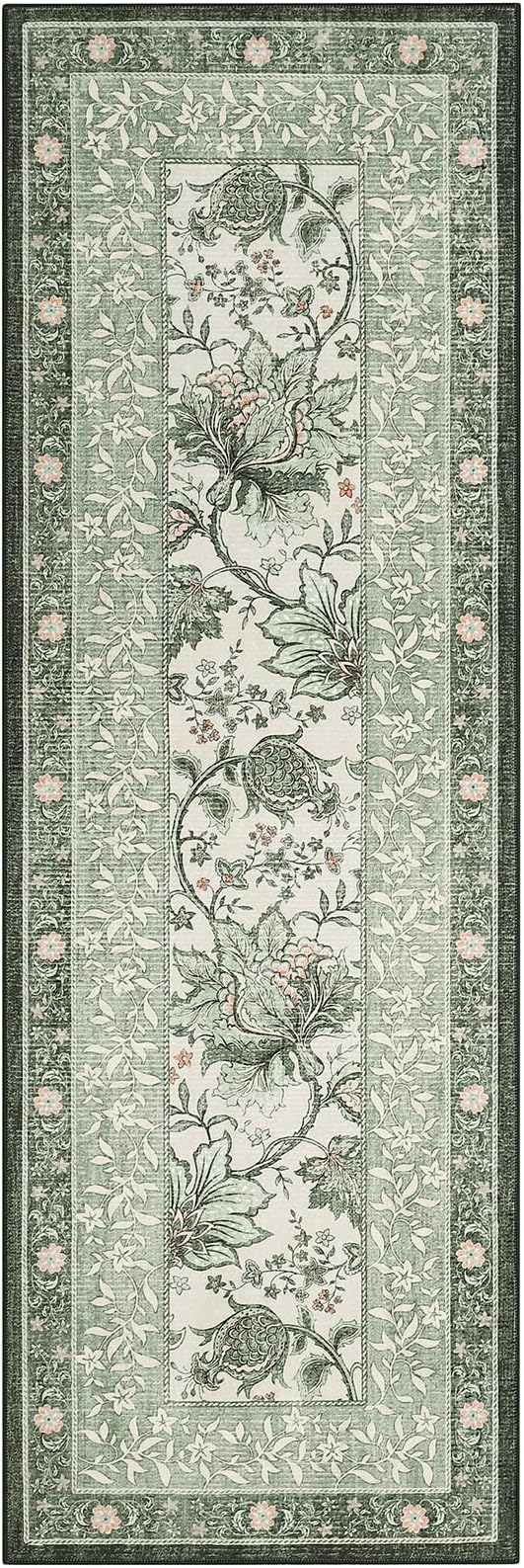 GarveeHome Sage Green 2.5 x 8 Washable Kitchen Runner Rugs Non Slip Provence - Image 8