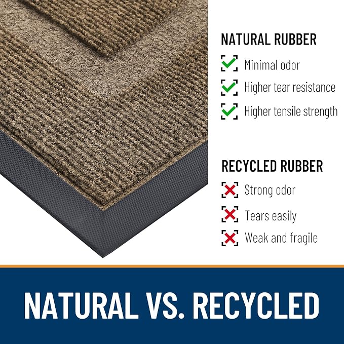 OLANLY Half Circle Front Door Mat Outside 47x32 All-Season Rubber Doormat | - Image 4