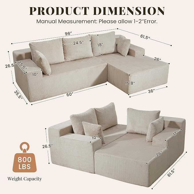 GRUSIGN Cloud Sectional Boneless Couches - Image 2