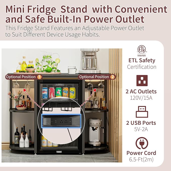 METYERRY Mini Fridge Cabinet Stand - Image 5
