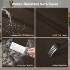Waterproof Couch Cover 4-Piece Set Striped Sofa Slipcovers - Image 3