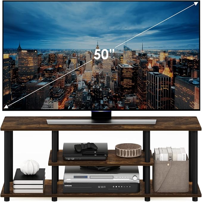 Furinno Turn-N-Tube No Tools 3D 3-Tier Entertainment Stand up to 50 inch TV - Image 3