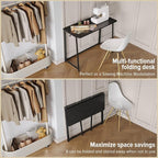 WOHOMO Folding Desk, 39.4" Narrow Writing Foldable Desk, Space-Saving Laptop - Image 5
