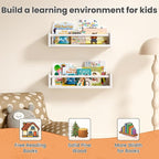 upsimples 2 Pack Nursery Book Shelves, 15.7 Inch Floating Bookshelves - Image 4