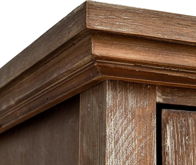 eHemco Vintage Hollow Carved Door End Table, Storage Cabinet - Image 7
