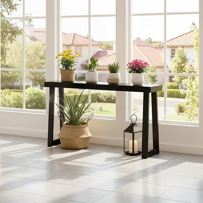 Plank+Beam Solid Wood Console Table, 66 Inch, Sofa Table, Narrow Entryway Table - Image 5