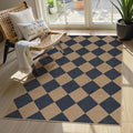Lahome Checkered Easy Jute 3x5 Outdoor Rug, Washable Rugs by Lahome
