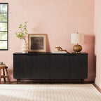 Walker Edison Reema Fluted 4-Door Kitchen Sideboard Buffet Console, 69 Inch - Image 4