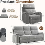 HAOMARKETS 3-Piece Recliner Sofa Set - Image 2