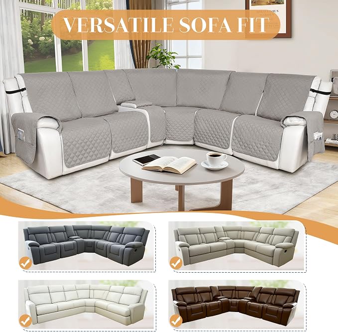 HDCAXKJ 100% Waterproof Reclining Sectional Couch Covers L Shape Recliner Sofa - Image 5
