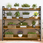 HCHQHS 4 Tier Bookshelf, Adjustable Industrial Bookcase, Vertical Tall Book - Image 9