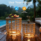 PARTPHONER Boho Solar Outdoor Side Table - Image 5