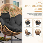 Vongrasig Wicker Egg Chair PE Rattan Rocking Chair - Image 6