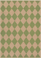 Lahome Checkered Easy Jute 5x7 Area Rug, Outdoor Patio Rugs Washable Green | - Image 8