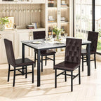 Hooseng Dining Table Set for 4, Faux Marble Small Kitchen Table Chairs Set of 4 - Image 4