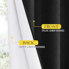 NICETOWN Vintage Open Linen Weave Flax Thermal Black Curtains - Image 6