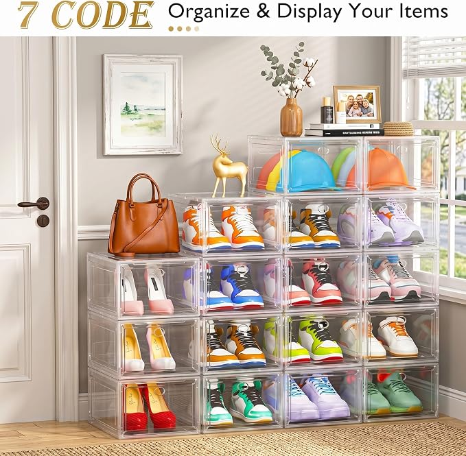 7 code Shoe Organizer, Collapsible Closet Storage Rack - Image 5
