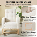 NIOIIKIT Modern Nursery Rocking Chair, Teddy Upholstered Rocking Chair - Image 7