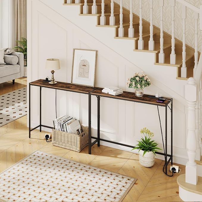 MAHANCRIS Console Table, Narrow Sofa Table, 43.3” Entrance Table - Image 9