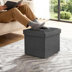 15'' W Storage Ottoman Bench, Folding Storage Bench Ottoman, - Image 5